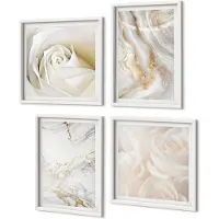 Coloray 4-Delige Schilderij Set - Elegante, Modieuze Abstracte Marmerpatronen - 40 x 40 En 40 x 60 - Wanddecoratie - Schilderijen Set - Kantoor