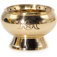 Ancient Wisdom Charcoal Incense Jar - Triple Moon Pentagram