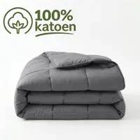 Droomtextiel Dekbed Zonder Overtrek 240x220 - 100% Percale Katoen - Wasbaar Dekbed - Antraciet