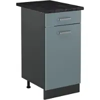 Vicco Keukenonderkast R-Line Blauw-grijs/Antraciet 40 cm antraciet werkblad, Model 61062