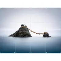 IXXI Meoto Iwa Wedded Rocks, Jan Becke - 80 x 60 cm - Gratis ophangtool - Grote wanddecoratie en posters - Fotografie, Minimalisme, Slaapkamer