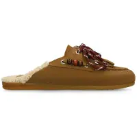 Manfield Cognac suède instap loafertjes | Maat 37