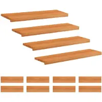 vidaXL Trapmatten 12 st Licht Bruin 90 x 30 x 2 cm Massief beukenhout