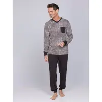Pastunette Pyjama lang 'Urban Essence' crème / donkerbruin