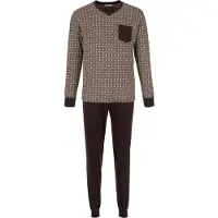 Pastunette Pyjama lang 'Urban Essence' crème / donkerbruin