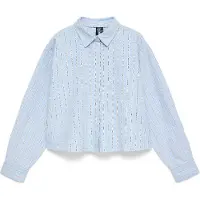 Vero Moda Blouse 'VMARIA' lichtblauw / donkergrijs / wit