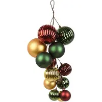 Décoris Kerstbal slinger | | 12 x 52 cm (Rood/Groen/Goud)