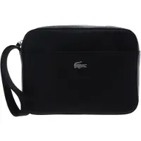 Lacoste Business Toilettas Leder 24 cm zwart