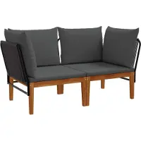 vidaXL 2 st Massief acaciahout & touw Naturel