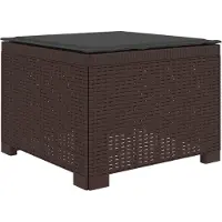 vidaXL Eén-zits Tuin Sofa met Kussen Rieten Look PP Bruin