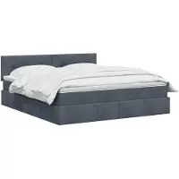 vidaXL LED-bed met opbergruimte en matras, donkergrijs, 180 x 200 cm, fluweel