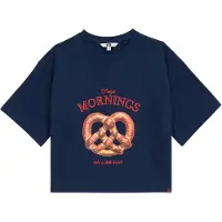 We fashion Shirt donkerblauw / bruin / lichtgeel / rood