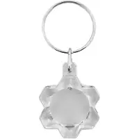 Combicraft Plexiglas sleutelhanger blanco bloem 27x35mm - 10 stuks