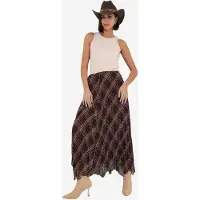 Big Dart Asymmetrische Patroon Maxi Rok