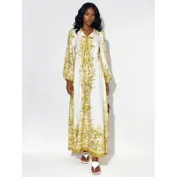 MSN Collection Geprinte V-hals Maxi Dress met Strikdetail