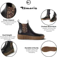 Tamaris dames zwarte leren Chelsea enkellaarzen - 25403-43