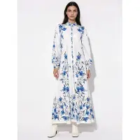 MSN Collection Bloemrijke Maxi Hemdress met Ceintuur