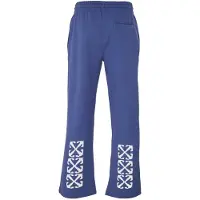 OFF-WHITE Off White Unisex Pijl Rechte Pijp Regular Sweatbroek voor Volwassenen (Donkerblauw/Wit)
