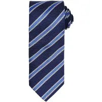 Premier Heren Streep Wafel Stropdas (Marine/Loyaal Blauw)