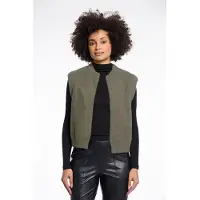 Rino & Pelle Elona.5002611 rino en pelle short waistcoat green ash