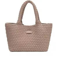 Diana & Co Firenze Schoudertas Gevlochten Donkergroen Polyester Dark Army Green UNICA 36x27x18 cm CHOCOLATE