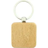 Combicraft Blanco houten sleutelhanger vierkant 40x40mm - verpakking 10 stuks