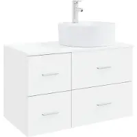 vidaXL Badkameraccessoireset, 2 stuks, wit, van houtvezel