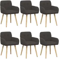 vidaXL Eetstoelen 6 st Bouclé Donkergrijs 59 x 56,5 x 85 cm