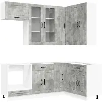 vidaXL Keukenelement KALMAR, 8 stuks, betonkleur, houtvezel