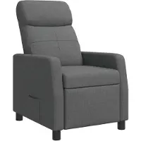vidaXL Recliner Donkergrijs Stof
