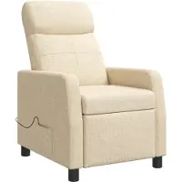 vidaXL Massage Relaxstoel Crèmekleurig Stof