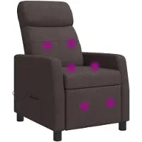 vidaXL Massage Relaxstoel Donkerbruin Stof
