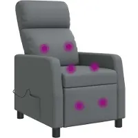 vidaXL Massage Relaxstoel Grijs Kunstleer