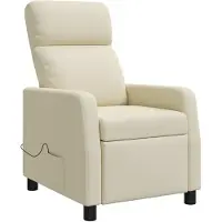 vidaXL Massage Relaxstoel Crèmekleurig Kunstleer