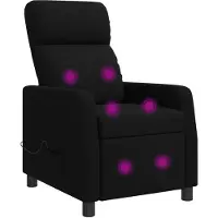 vidaXL Massage Relaxstoel Zwart Stof