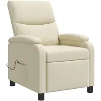 vidaXL Massage Relaxstoel Crèmekleurig Kunstleer