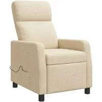 vidaXL Massage Relaxstoel Crèmekleurig Stof