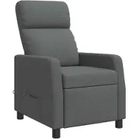 vidaXL Massage Relaxstoel Donkergrijs Stof