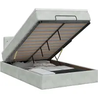 vidaXL Ottoman bed met matras, lichtgrijs, 120 x 190 cm, fluweel