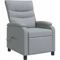vidaXL Massage Relaxstoel Lichtgrijs Stof