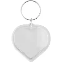 Combicraft Plexiglas sleutelhanger blanco hart groot 50x50mm - 10 stuks