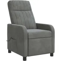vidaXL Massage Relaxstoel Donkergrijs fluweel