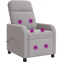 vidaXL Massage Relaxstoel Lichtgrijs Bouclé
