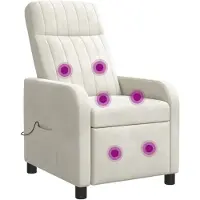 vidaXL Massage Relaxstoel Crèmekleurig fluweel