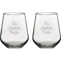 Pasabahce Gegraveerde Drinkglas 42,5cl De Leukste Pake- De Leukste Beppe
