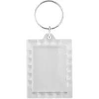 Combicraft Plexiglas sleutelhanger blanco rechthoek geribbeld 38x50mm - 50 stuks