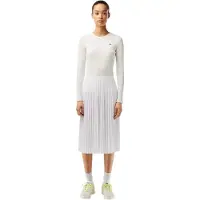 Lacoste Midi-rok voor dames met plooien en elastische tailleband (Wit)
