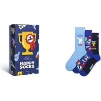 Happy socks giftbox sokken Dad - set van 3 blauw Katoen All over print - maat 41-46
