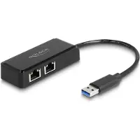 DeLOCK USB Type-A Adapter to 2 x Gigabit LAN