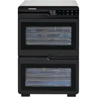 Heinner HFD-KDDB1200BKSS Voedseldroger – 1000–1200W – 12 Inox Trays – Dubbele Compartimentering – Dual Airflow – LED-display – Touchbediening – Timer 48u – Temperatuur 35–80°C – Zwart/Inox